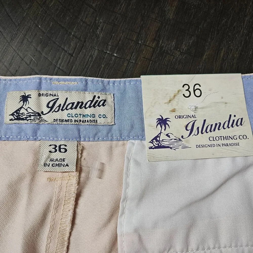 Islandia Mens Bermuda Shorts Size 36 bisque color new with tags - Picture 4 of 6